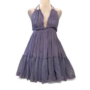 Free People Endless Summer Swiss Dot Lace Halter Mini Dress Medium